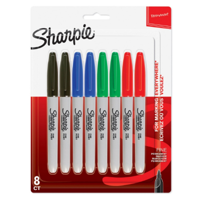 Doos met 8 Sharpie Fijne Punt Geassorteerde Kleur Markers